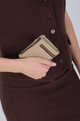 SP1197 Cüzdan & Kartlık  Bej