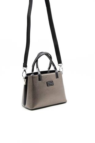 Silver & Polo SP987 Kadın El Çantası Düz Platin-Siyah
