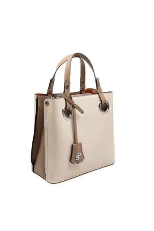 Silver & Polo SP975 Kadın El Çantası Düz Bej-Latte