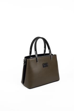 Silver & Polo SP987 Kadın El Çantası Düz Zeytuni-Siyah