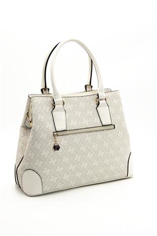Silver & Polo SP667 Kadın El Çantası Monogram Taş-Kemik