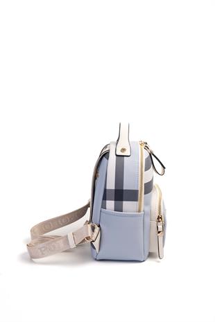 Silver & Polo Mavi - Kemik SP1130 Kadın Sırt Çantası