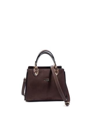 Silver & Polo SP1133 Kadın El Çantası Süet Kahve-Kahve