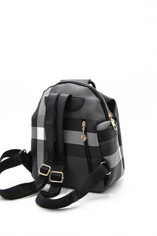 Silver & Polo SP771 Kadın Sırt Çantası Ekose Siyah