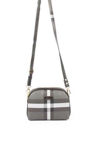 Silver & Polo SP765 Kadın Çapraz Çanta Ekose Siyah