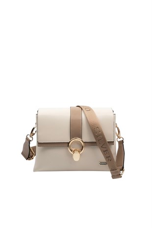 Silver & Polo SP1275 Kadın Çapraz Çanta Düz Bej-Latte