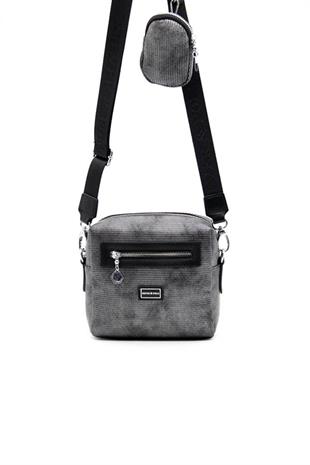 Silver & Polo SP1038 Kadın Çapraz Çanta Petek M.Gümüş-Siyah