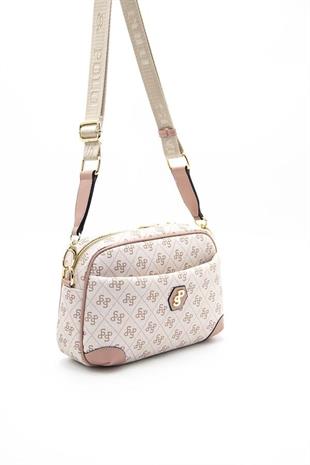 Silver & Polo SP1094 Kadın Çapraz Çanta Monogram Pembe-Somon