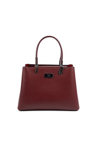 Silver & Polo SP1098 Kadın El Çantası Düz Bordo-Bordo