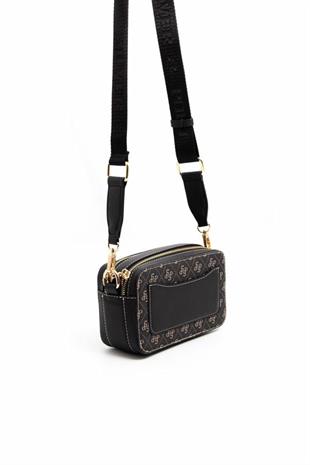 Silver & Polo SP1078 Kadın Çapraz Çanta Monogram Füme-Siyah