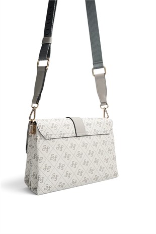 Silver Polo A.Gri - Gri Monogram Kadın Çapraz Çanta SP1009