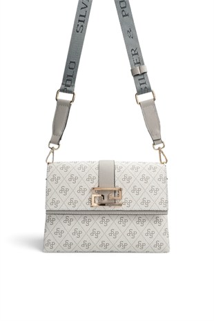 Silver Polo A.Gri - Gri Monogram Kadın Çapraz Çanta SP1009