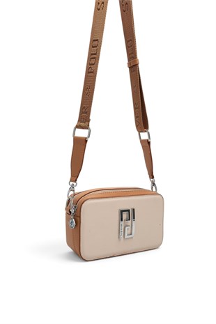 Silver & Polo SP1078 Kadın Çapraz Çanta Düz Bej-A.Taba