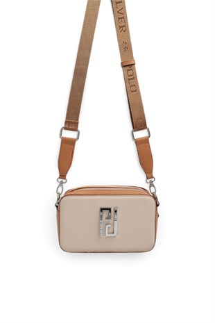 Silver & Polo SP1078 Kadın Çapraz Çanta Düz Bej-A.Taba