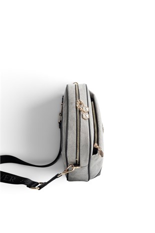 Silver Polo Füme - Siyah Süet Kadın Çapraz Çanta SP1094