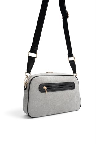 Silver Polo Füme - Siyah Süet Kadın Çapraz Çanta SP1094