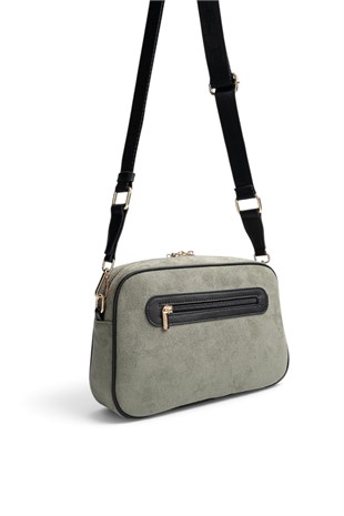 Silver Polo Life Yeşil - Siyah Süet Kadın Çapraz Çanta SP1094
