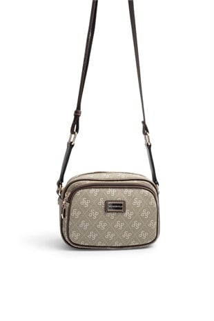 Silver Polo Y.Yeşil - Kahve Monogram Kadın Çapraz Çanta SP1111