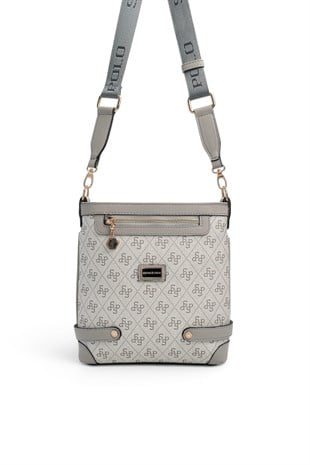 Silver Polo A.Gri - Gri Monogram Kadın Çapraz Çanta SP1120