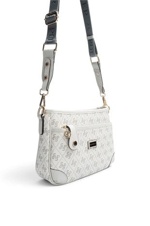 Silver & Polo A.Gri - Gri Monogram Kadın Çapraz Çanta SP1160