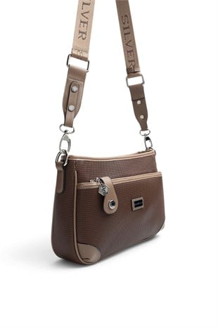 Silver & Polo Kahve - Vizon Petek Kadın Çapraz Çanta SP1160
