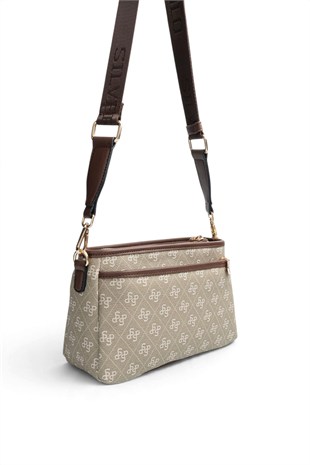 Silver Polo Y.Yeşil - Kahve Monogram Kadın Çapraz Çanta SP1184