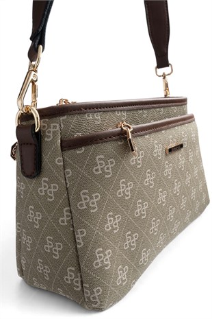 Silver Polo Y.Yeşil - Kahve Monogram Kadın Çapraz Çanta SP1184