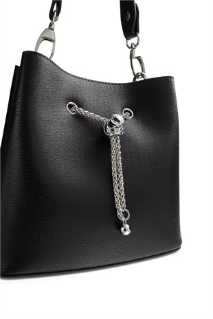 Silver Polo Siyah - Siyah Düz Kadın Çapraz Çanta SP1266