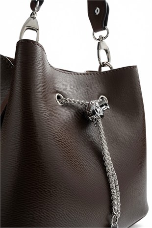 Silver Polo Kahve - Kahve Düz Kadın Çapraz Çanta SP1266