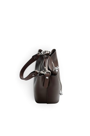 Silver Polo Kahve - Kahve Düz Kadın Çapraz Çanta SP1266