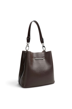 Silver Polo Kahve - Kahve Düz Kadın Çapraz Çanta SP1266