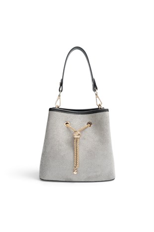 Silver Polo Füme - Siyah Süet Kadın Çapraz Çanta SP1266