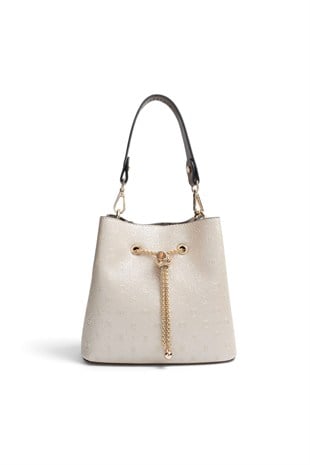 Silver Polo Bej - Kahve Logolu Kadın Çapraz Çanta SP1266
