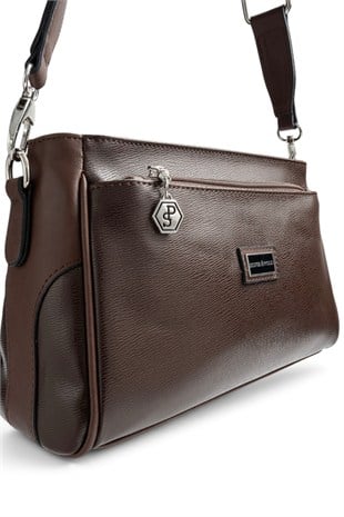 Silver Polo Kahve - Kahve Düz Kadın Çapraz Çanta SP1273