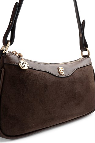 Silver Polo Kahve - Kahve Süet Kadın Çapraz Çanta SP1274