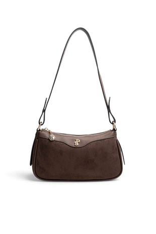 Silver Polo Kahve - Kahve Süet Kadın Çapraz Çanta SP1274