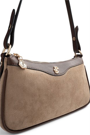 Silver Polo Vizon - Kahve Süet Kadın Çapraz Çanta SP1274