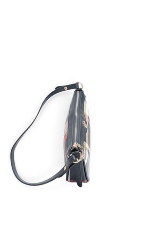 Silver Polo Lacivert - Lacivert Ekose Kadın Çapraz Çanta SP1274