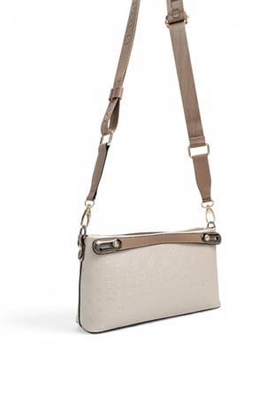 Silver Polo Bej - Latte Logolu Kadın Çapraz Çanta SP1288