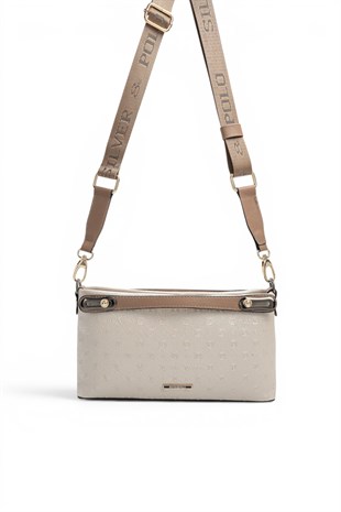 Silver Polo Bej - Latte Logolu Kadın Çapraz Çanta SP1288