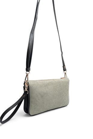 Silver Polo Life Yeşil - Siyah Süet Kadın Çapraz Çanta SP1291