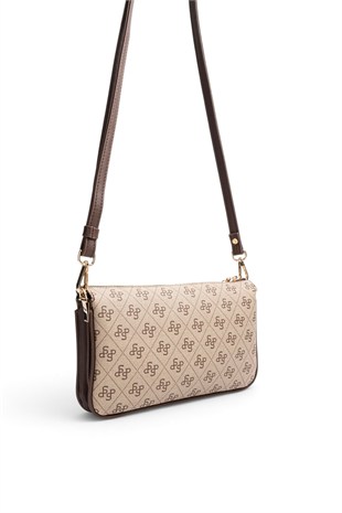 Silver Polo Kahve - Kahve Monogram Kadın Çapraz Çanta SP1291