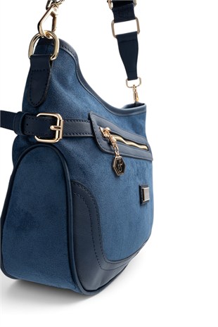 Silver Polo Lacivert - Lacivert Süet Kadın Çapraz Çanta SP1296