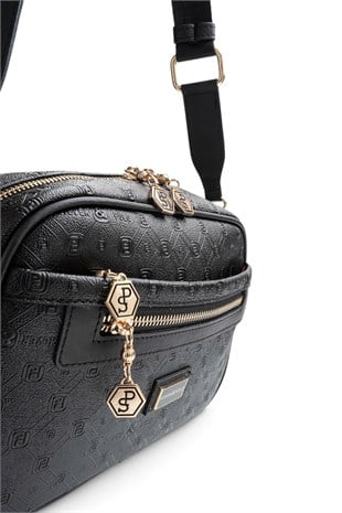 Silver Polo Siyah - Siyah Logolu Kadın Çapraz Çanta SP1297