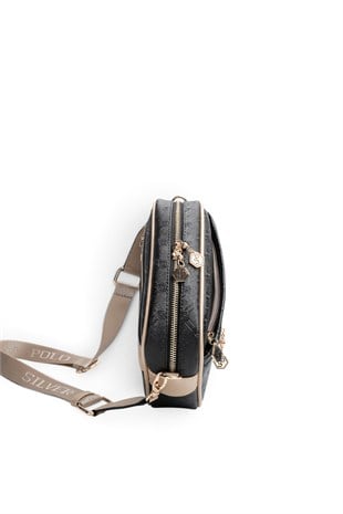 Silver Polo Siyah - S.Nut Logolu Kadın Çapraz Çanta SP1297