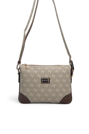 Silver Polo Y.Yeşil - Kahve Monogram Kadın Çapraz Çanta SP784