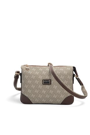 Silver Polo Y.Yeşil - Kahve Monogram Kadın Çapraz Çanta SP784