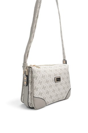 Silver Polo A.Gri - Gri Monogram Kadın Çapraz Çanta SP784