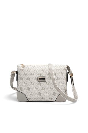 Silver Polo A.Gri - Gri Monogram Kadın Çapraz Çanta SP784
