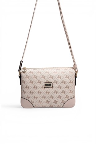 Silver Polo Pembe - Pudra Monogram Kadın Çapraz Çanta SP784